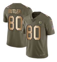 Youth Nike Pittsburgh Steelers #80 Jack Butler Limited Olive/Gold 2017 Salute to Service NFL Jersey
