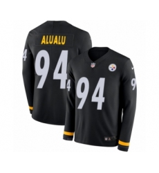 Men's Nike Pittsburgh Steelers #97 Cameron Heyward Limited Black Therma Long Sleeve NFL Jersey