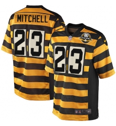 Men's Nike Pittsburgh Steelers #23 Mike Mitchell Game Yellow/Black Alternate 80TH Anniversary Throwback NFL Jersey