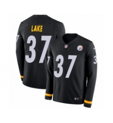 Youth Nike Pittsburgh Steelers #37 Carnell Lake Limited Black Therma Long Sleeve NFL Jersey