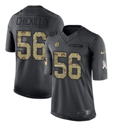 Men's Nike Pittsburgh Steelers #56 Anthony Chickillo Limited Black 2016 Salute to Service NFL Jersey