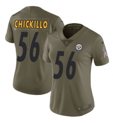 Women's Nike Pittsburgh Steelers #56 Anthony Chickillo Limited Olive 2017 Salute to Service NFL Jersey