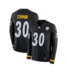 Youth Nike Pittsburgh Steelers #30 James Conner Limited Black Therma Long Sleeve NFL Jersey