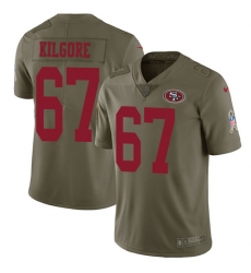 Men's Nike San Francisco 49ers #67 Daniel Kilgore Limited Olive 2017 Salute to Service NFL Jersey