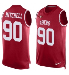 Men's Nike San Francisco 49ers #90 Earl Mitchell Limited Red Player Name & Number Tank Top NFL Jersey