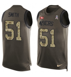 Men's Nike San Francisco 49ers #51 Malcolm Smith Limited Green Salute to Service Tank Top NFL Jersey