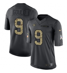 Men's Nike San Francisco 49ers #9 Robbie Gould Limited Black 2016 Salute to Service NFL Jersey