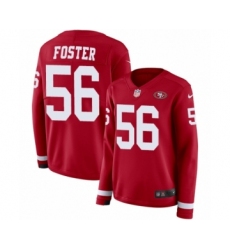 Women's Nike San Francisco 49ers #56 Reuben Foster Limited Red Therma Long Sleeve NFL Jersey