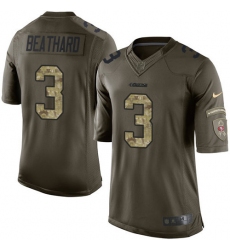 Men's Nike San Francisco 49ers #3 C. J. Beathard Elite Green Salute to Service NFL Jersey