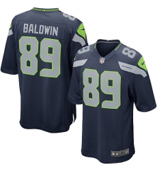 Men's Nike Seattle Seahawks #89 Doug Baldwin Game Steel Blue Team Color NFL Jersey
