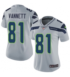 Women's Nike Seattle Seahawks #81 Nick Vannett Elite Grey Alternate NFL Jersey