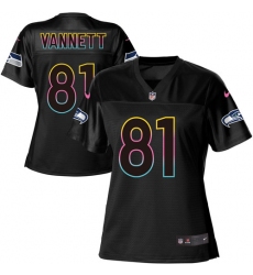 Women's Nike Seattle Seahawks #81 Nick Vannett Game Black Team Color NFL Jersey