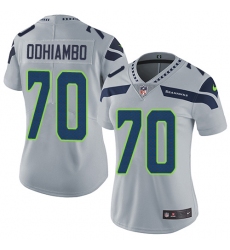 Women's Nike Seattle Seahawks #70 Rees Odhiambo Grey Alternate Vapor Untouchable Limited Player NFL Jersey