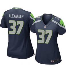 Women's Nike Seattle Seahawks #37 Shaun Alexander Game Steel Blue Team Color NFL Jersey
