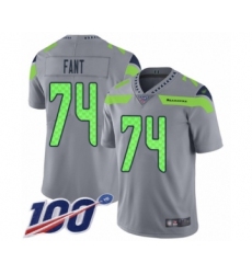 Men's Seattle Seahawks #74 George Fant Limited Silver Inverted Legend 100th Season Football Jersey