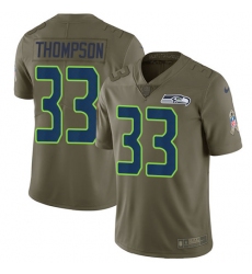 Youth Nike Seattle Seahawks #33 Tedric Thompson Limited Olive 2017 Salute to Service NFL Jersey