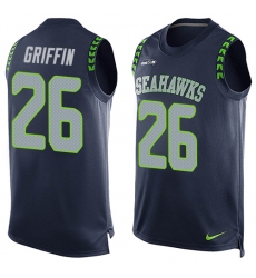 Men's Nike Seattle Seahawks #26 Shaquill Griffin Limited Steel Blue Player Name & Number Tank Top NFL Jersey