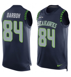 Men's Nike Seattle Seahawks #84 Amara Darboh Limited Steel Blue Player Name & Number Tank Top NFL Jersey