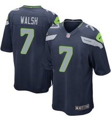 Men's Nike Seattle Seahawks #7 Blair Walsh Game Steel Blue Team Color NFL Jersey