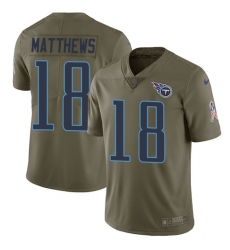 Men's Nike Tennessee Titans #18 Rishard Matthews Limited Olive 2017 Salute to Service NFL Jersey