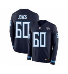 Men's Nike Tennessee Titans #60 Ben Jones Limited Navy Blue Therma Long Sleeve NFL Jersey