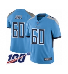 Men's Tennessee Titans #60 Ben Jones Light Blue Alternate Vapor Untouchable Limited Player 100th Season Football Jersey