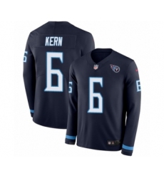 Men's Nike Tennessee Titans #6 Brett Kern Limited Navy Blue Therma Long Sleeve NFL Jersey