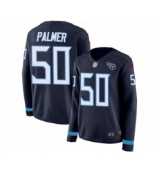 Women's Nike Tennessee Titans #50 Nate Palmer Limited Navy Blue Therma Long Sleeve NFL Jersey