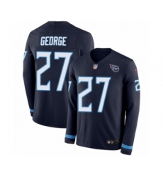 Youth Nike Tennessee Titans #27 Eddie George Limited Navy Blue Therma Long Sleeve NFL Jersey