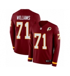 Men's Nike Washington Redskins #71 Trent Williams Limited Burgundy Therma Long Sleeve NFL Jersey