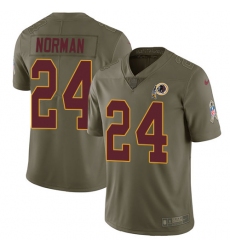Men's Nike Washington Redskins #24 Josh Norman Limited Olive 2017 Salute to Service NFL Jersey