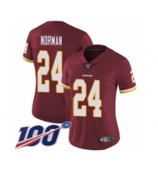 Women's Washington Redskins #24 Josh Norman Burgundy Red Team Color Vapor Untouchable Limited Player 100th Season Football Jersey