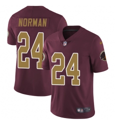 Youth Nike Washington Redskins #24 Josh Norman Burgundy Red/Gold Number Alternate 80TH Anniversary Vapor Untouchable Limited Player NFL Jersey