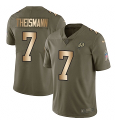 Men's Nike Washington Redskins #7 Joe Theismann Limited Olive/Gold 2017 Salute to Service NFL Jersey