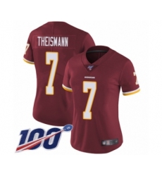 Women's Washington Redskins #7 Joe Theismann Burgundy Red Team Color Vapor Untouchable Limited Player 100th Season Football Jersey