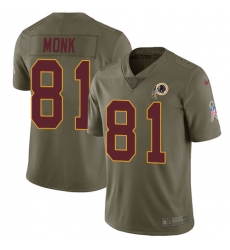 Men's Nike Washington Redskins #81 Art Monk Limited Olive 2017 Salute to Service NFL Jersey