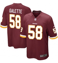 Men's Nike Washington Redskins #58 Junior Galette Game Burgundy Red Team Color NFL Jersey