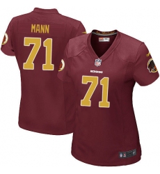 Women's Nike Washington Redskins #71 Charles Mann Game Burgundy Red/Gold Number Alternate 80TH Anniversary NFL Jersey