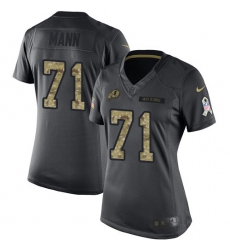 Women's Nike Washington Redskins #71 Charles Mann Limited Black 2016 Salute to Service NFL Jersey