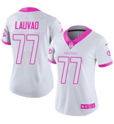 Women's Nike Washington Redskins #77 Shawn Lauvao Limited White/Pink Rush Fashion NFL Jersey