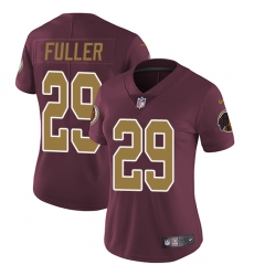 Women's Nike Washington Redskins #29 Kendall Fuller Burgundy Red/Gold Number Alternate 80TH Anniversary Vapor Untouchable Limited Player NFL Jersey