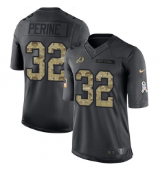 Men's Nike Washington Redskins #32 Samaje Perine Limited Black 2016 Salute to Service NFL Jersey