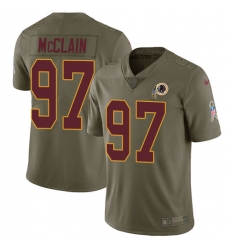 Men's Nike Washington Redskins #97 Terrell McClain Limited Olive 2017 Salute to Service NFL Jersey
