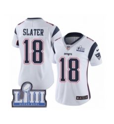 Women's Nike New England Patriots #18 Matthew Slater White Vapor Untouchable Limited Player Super Bowl LIII Bound NFL Jersey
