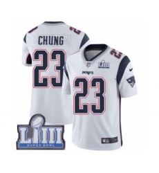 Men's Nike New England Patriots #23 Patrick Chung White Vapor Untouchable Limited Player Super Bowl LIII Bound NFL Jersey