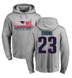 Nike New England Patriots #23 Patrick Chung Heather Gray 2017 AFC Champions Pullover Hoodie