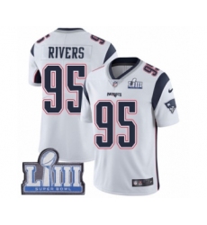 Youth Nike New England Patriots #95 Derek Rivers White Vapor Untouchable Limited Player Super Bowl LIII Bound NFL Jersey