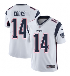 Youth Nike New England Patriots #14 Brandin Cooks White Vapor Untouchable Limited Player NFL Jersey