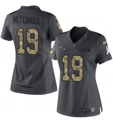 Women's Nike New England Patriots #19 Malcolm Mitchell Limited Black 2016 Salute to Service NFL Jersey