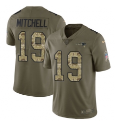Youth Nike New England Patriots #19 Malcolm Mitchell Limited Olive/Camo 2017 Salute to Service NFL Jersey